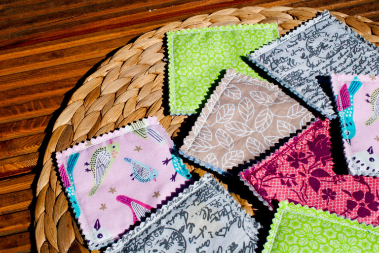 Ideen für Stoffreste Bunte Untersetzer nähen 15 MinutenProjekt