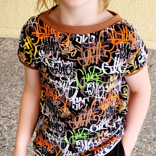 shirt für jungs nähen graffiti comic